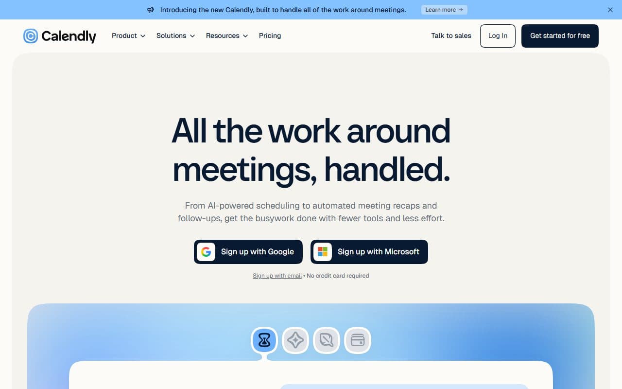 Live example of a booking website: Calendly